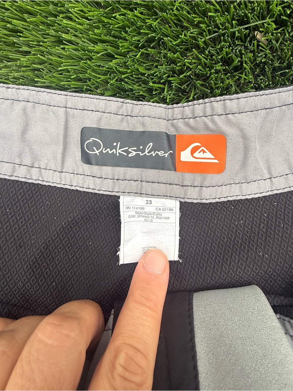 Quiksilver Black Men's Boardshorts with Lace Tie - Picture 3 of 3